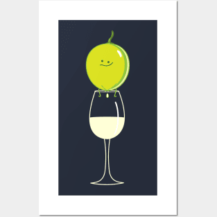 Funny grape makes wine Posters and Art